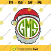 Santa Claus Face Christmas Monogram Frame Machine Embroidery INSTANT DOWNLOAD pes dst Design 1993