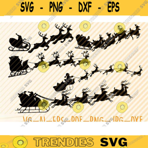 Santa Claus On Sleigh Bundle Svg Santa Claus On Sleigh Silhouette Santa Claus Clipart Santa Claus Decal Santa Claus is coming Cricut Design 99 copy