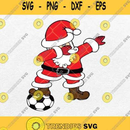 Santa Dabbing With Soccer Ball Svg Funny Christmas Svg