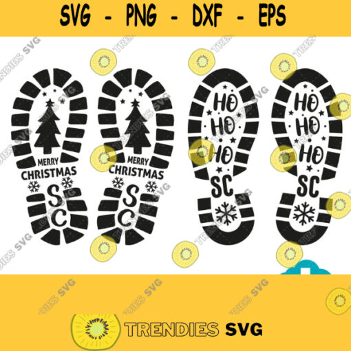 Santa Footprint SVG bundle Santa Boot SVG Cricut or Silhouette cut file Boot Stencil SVG Santa Claus Boot Svg santa foot print svg 191