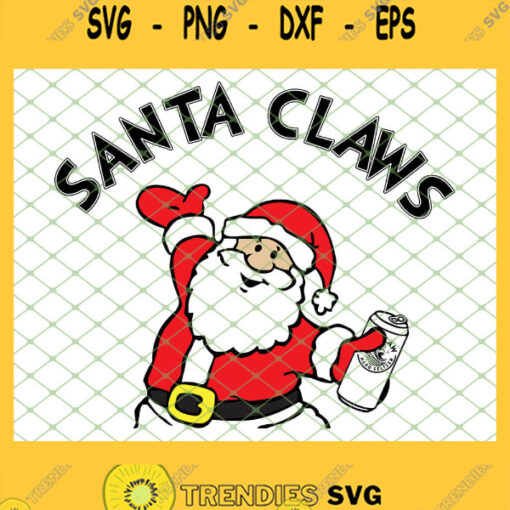 Santa Holding White Claw Hard Seltzer Beer Santa Claws SVG PNG DXF EPS 1
