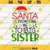 Santa Is Promoting Me To Big Sister Svg Christmas Svg New Baby Svg Santa Claus Svg silhouette cricut cut files svg dxf eps png. .jpg