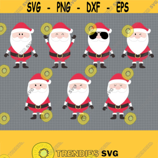 Santa SVG. Kids Cartoon Santa Face Clipart. Christmas Cut Files. Vector Files for Cutting Machine png dxf eps Digital Instant Download Design 557