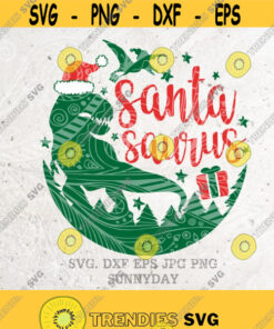Santa Saurus SvgChristmasaurus Rex SvgMerry Christmas SvgRawrSaurus Svg FileDXF Silhouette Vinyl Cricut Cutting SVG T shirtDinosaur Design 186