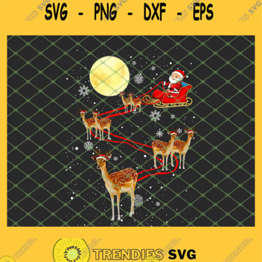 Santa Sleigh And Reindeer SVG PNG DXF EPS Cricut 1