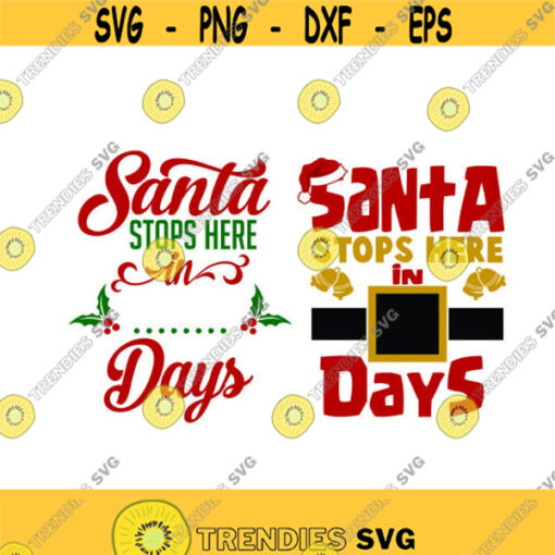 Santa Stops Here Christmas Cuttable Design SVG PNG DXF eps Designs Cameo File Silhouette Design 520
