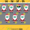 Santa with Mask SVG. Kids Cartoon Santa Clipart. Quarantine Christmas Cut Files. Vector Files Cutting Machine png dxf eps Instant Download Design 73