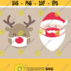 Santa with Mask SVG. Reindeer with Mask Clipart. Digital Kids Quarantine Christmas Cut Files. Vector Files Cutting Machine png dxf eps Design 79