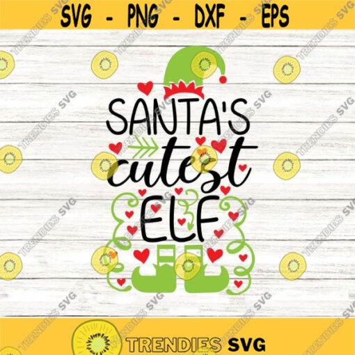 Santas Cutest Elf Svg Christmas Svg Santa Svg Elf Svg Holiday Svg Kids Christmas Svg silhouette cricut cut files svg dxf eps png. .jpg