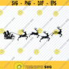 Santas Sleigh Christmas 3 SVG Silhouette Vector Images Clipart SVG Image For Cricut Reindeer Eps Png Dxf xmas santa clip art Design 158