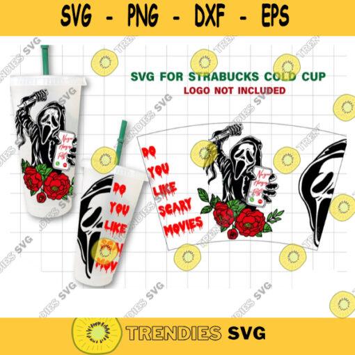 Scary Movies Inspired By Scream Starbucks Cup svg No you hang up first Starbucks Cold Cup svg for Cricut. 605