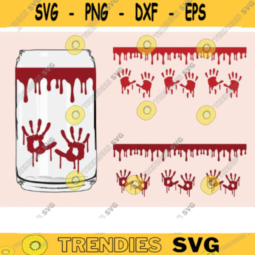 Scary bloddy hands print glass wrap svg png can glass wrap Coffee Glass Wrap Svg 16oz Full Wrap Svg Can Glass coffee can glass svg copy