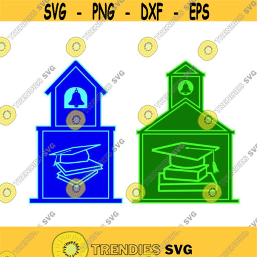 School Bells books and Graduation Teachers School Cuttable Design SVG PNG DXF eps Designs Cameo File Silhouette Design 1789