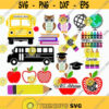 School Bundle svg Pencil monogram svg pencil monogram frame svg Apple monogram svg svg Cut files svg dxf pdf png