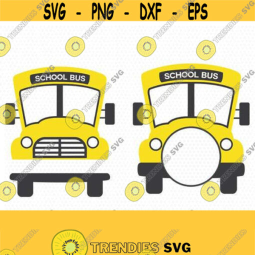School Bus monogram frame SVG Back to School SVG yellow bus teacher svg School Bus svg for CriCut Silhouette cameo svg jpg png dxf Design 595