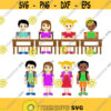 School Desk Children Student Teacher Cuttable Design SVG PNG DXF eps Designs Cameo File Silhouette Design 1351
