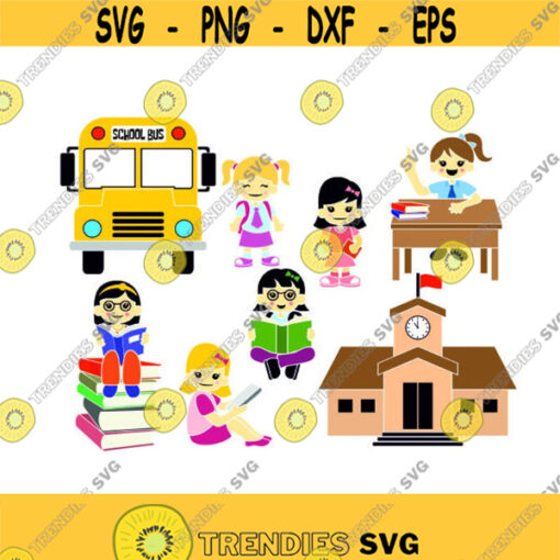 School Girl Student Teacher Cuttable Design SVG PNG DXF eps Designs Cameo File Silhouette Design 1792