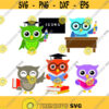 School Owl Teacher Cuttable Design SVG PNG DXF eps Designs Cameo File Silhouette Design 1017
