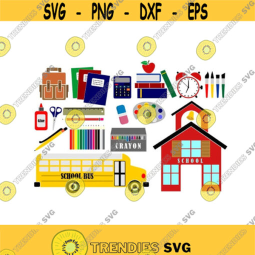 School Pack Cuttable Design SVG PNG DXF eps Designs Cameo File Silhouette Design 1193