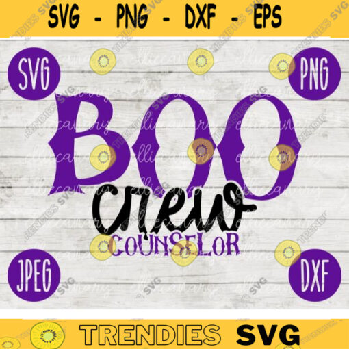 School Teacher Halloween SVG Boo Crew Counselor svg png jpeg dxf Silhouette Cricut Vinyl Cut File Fall 2303