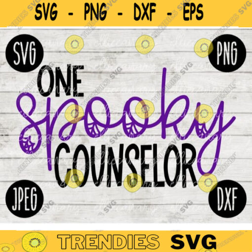 School Teacher Halloween SVG One Spooky Counselor svg png jpeg dxf Silhouette Cricut Vinyl Cut File Fall Special Education 1565