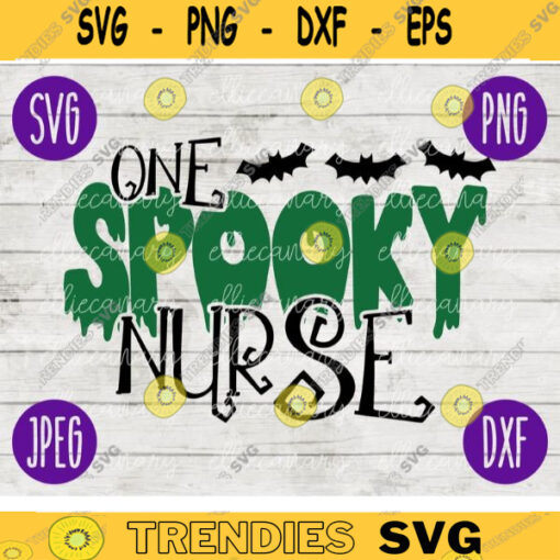 School Teacher Halloween SVG One Spooky Nurse svg png jpeg dxf Silhouette Cricut Vinyl Cut File Fall 1322