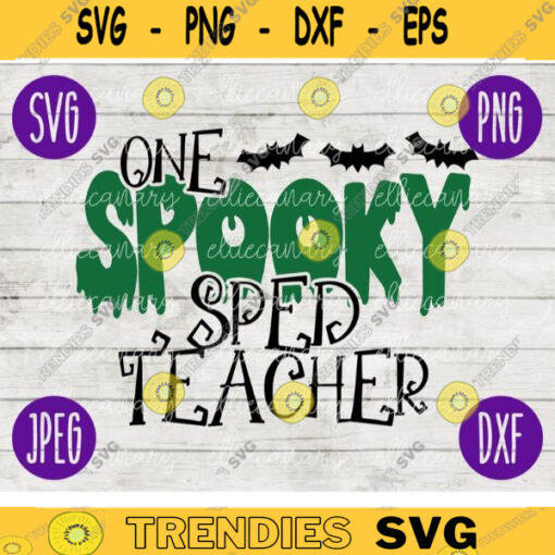 School Teacher Halloween SVG One Spooky SPED Teacher svg png jpeg dxf Silhouette Cricut Vinyl Cut File Fall Special Education 2306