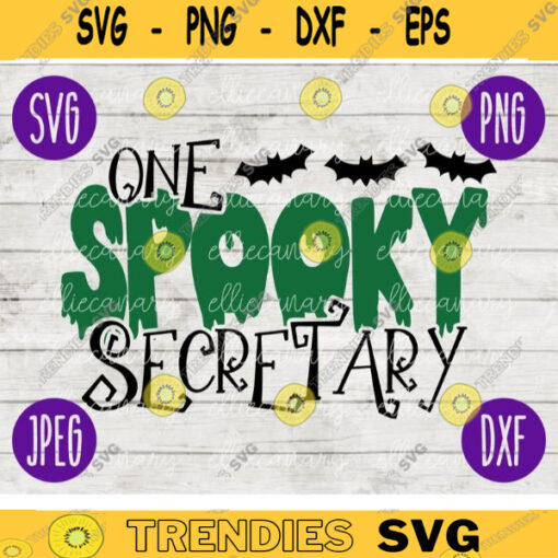 School Teacher Halloween SVG One Spooky Secretary svg png jpeg dxf Silhouette Cricut Vinyl Cut File Fall 2307