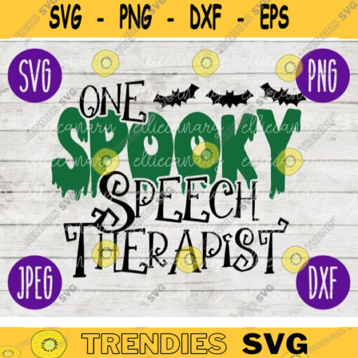 School Teacher Halloween SVG One Spooky Speech Therapist svg png jpeg dxf Silhouette Cricut Vinyl Cut File Fall Special Education 2270