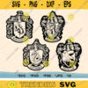 School of Magic Uniform Emblem Outline Bundle Vector Outline Printable SVG Cut File Animal House Emblems PNG Clip Art
