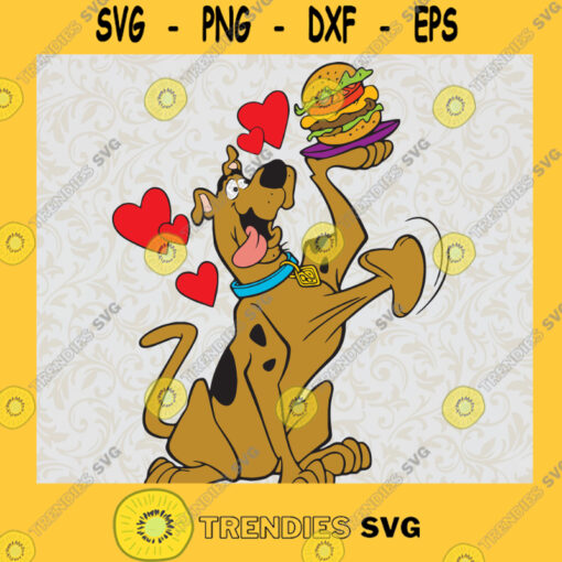 Scooby Doo Loves Burger SVG Disney Digital Files Cut Files For Cricut Instant Download Vector Download Print Files