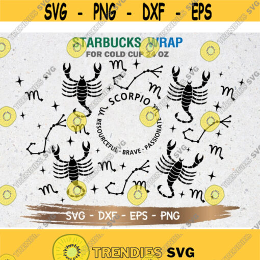 Scorpio Starbucks Cup SVG Astrology SVG Scorpio svg DIY Venti for Cricut 24oz venti cold cup Instant Download Design 31