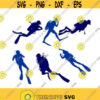 Scuba Diver Diving Cuttable Design SVG PNG DXF eps Designs Cameo File Silhouette Design 100