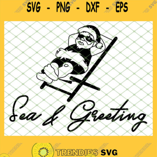 Sea And Greeting Santa Beach SVG PNG DXF EPS 1