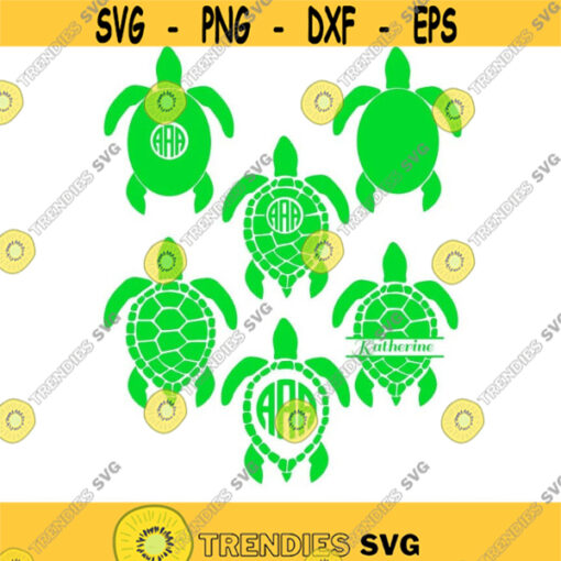 Sea Turtle Monogram SVG Sea Turtle SVG Sea Turtle Monogram Turtle SVG Files Turtle Silhouette Dxf Eps Cricut Files Commercial Use. .jpg