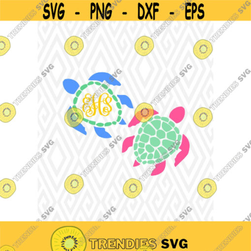 Sea Turtle Monogram Set Cuttable Design in SVG DXF PNG Ai Pdf Eps Design 160