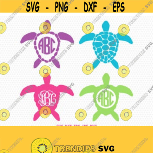 Sea Turtle SVG Sea Turtle Monogram frames SVG Sea Turtle Silhouettes summer beach svg for CriCut Silhouette cameo Files svg jpg png dxf Design 42