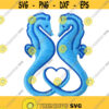 Seahorse Ocean Beach Heart Valentines Day Embroidery Design Monogram Machine INSTANT DOWNLOAD pes dst Design 647