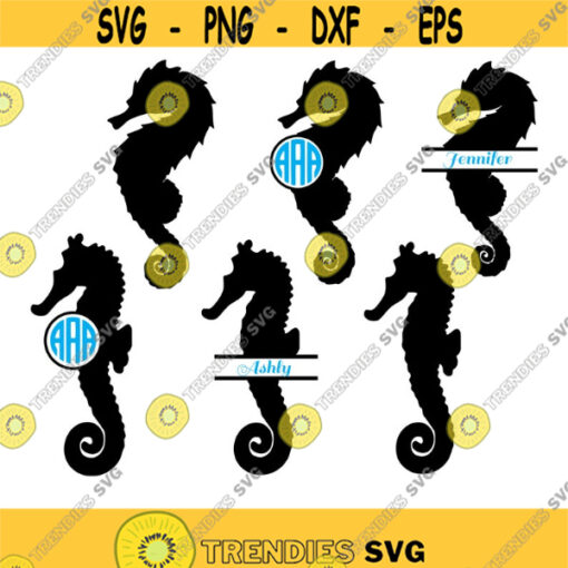 Seahorse SVG Sea horse svg seahorse monogram svg Cricut Silhouette cutting files nautical svg seahorse cut file SVG DXF png eps. .jpg