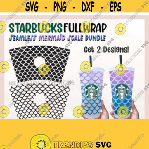 Seamless Mermaid Scales Starbucks Cold Cup SVG Mermaid Full Wrap For Starbucks Cup svg Mermaid Scales Starbucks Venti Cold Cup for Cricut