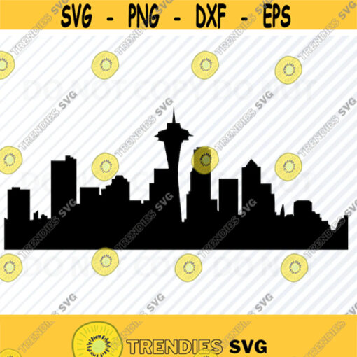 Seattle Skyline SVG Files For Cricut Washington skyline svg Clipart Space Needle silhouette Files Eps Png Dxf Clip Art cityscape Design 105