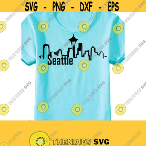 Seattle Skyline Silhouette SVG Seattle SVG Seattle Skyline SVG Digital Cut FIles Svg Dxf Ai Eps Pdf Png Jpeg