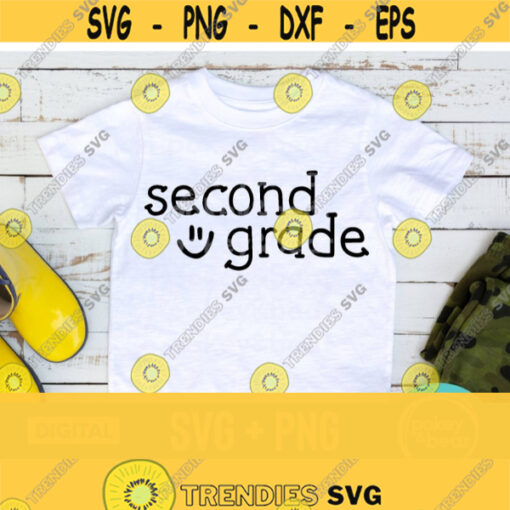 Second Grade Svg 2nd Grade Svg 2nd Grade Shirt Svg Second Grade Png School Shirt Svg Smiley Face Svg Commercial Use Design 479