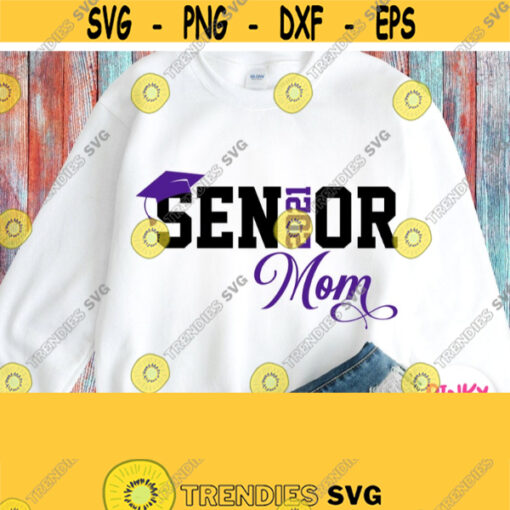 Senior 2021 Mom Svg Seniors Mom Shirt Svg Mommy Mother of Senior Graduation 2021 Svg Black Purple Varsity Design for Cricut Silhouette Design 625