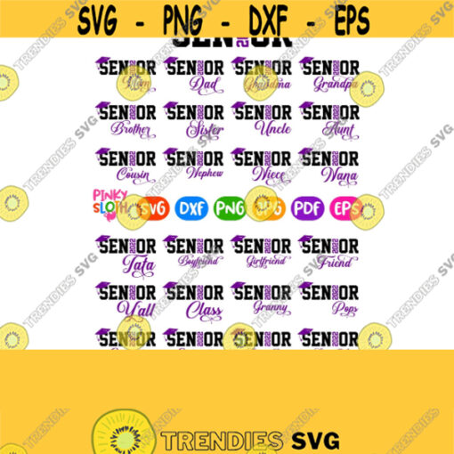 Senior 2022 Svg Bundle Senior 2022 Family Bundle Svg Graduation 2022 Png Shirts Mom Dad Sister Brother Varsity Purple Violet Design Design 51