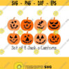 Set of 8 Cute JackOLanterns SVG DXF PS Ai and Pdf Digital Files for Electronic Cutting Machines