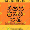 Set of 8 Cute and Fun Halloween Faces SVG DXF PS Ai and Pdf Digital Files for Electronic Cutting Machines