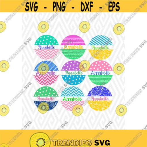 Set of 9 Circle Monogram Frames Cuttable Design in SVG DXF PNG Ai Pdf Eps Design 91