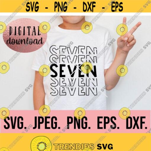 Seventh Birthday Boy Shirt SVG Instant Download png jpeg Cricut Cut File 7th Birthday Boy svg Seven Birthday Clipart Silhouette Design 760