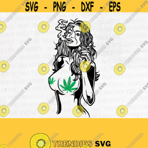 Sexy girl Smoking Weed Svg File Smoking Cannabis Svg Girl Smoking Marijuana Girl Smoking Joint Svg Cutting FilesDesign 555